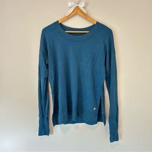 Glyder Dark Turquoise Soft Pullover With Cutouts on the Bottom